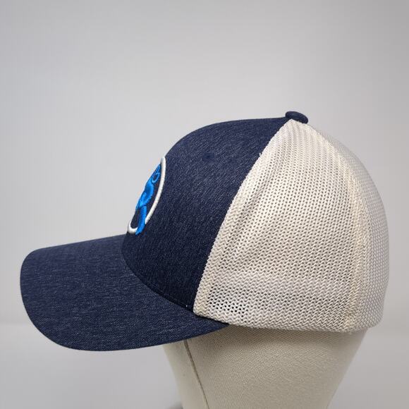 Get Your Hooey Roughy Fitted Trucker Hat Blue M Embroidered Mesh Back Flexfit - Picture 3 of 9